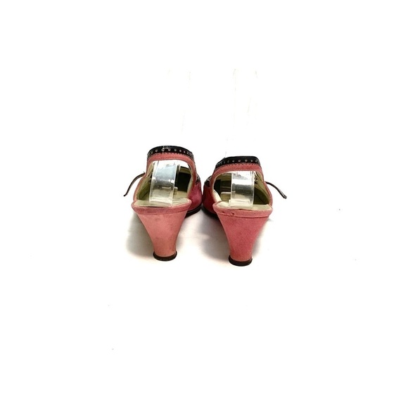 Vintage 1960s pink suede slingback Mary Jane kitten heels - Picture 7 of 8